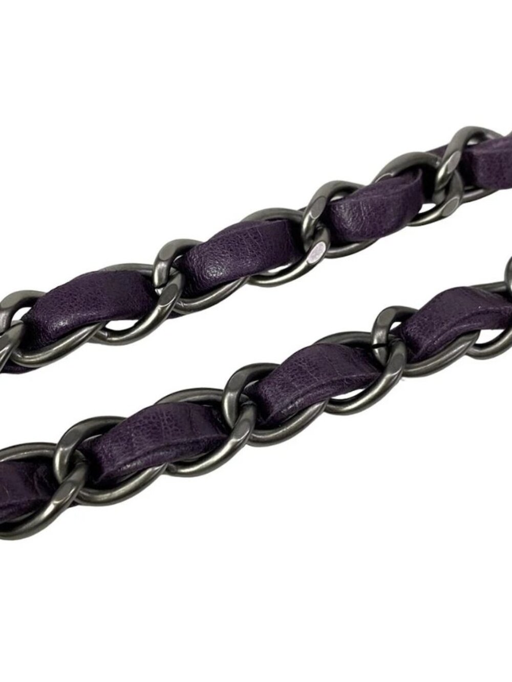 CHANEL Double Flap Matelasse A01112 Purple Lambskin Shoulder Bag - Picture 8 of 16